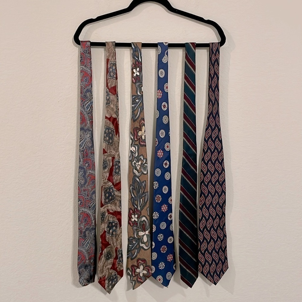 Christian Dior & Oscar De La Renta Men’s Neck Tie Bundle (6) Preppy Colorful